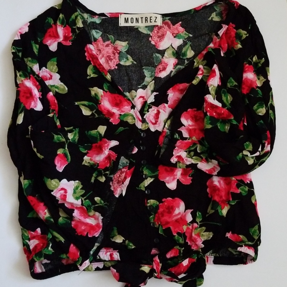 Floral Blouse!! Crop Top! - Picture 6 of 8